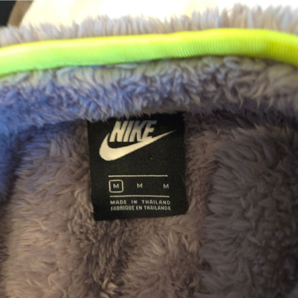 Nike Tan Cropped Quarter Zip Fleece with Green Accents - Picture 6 of 8